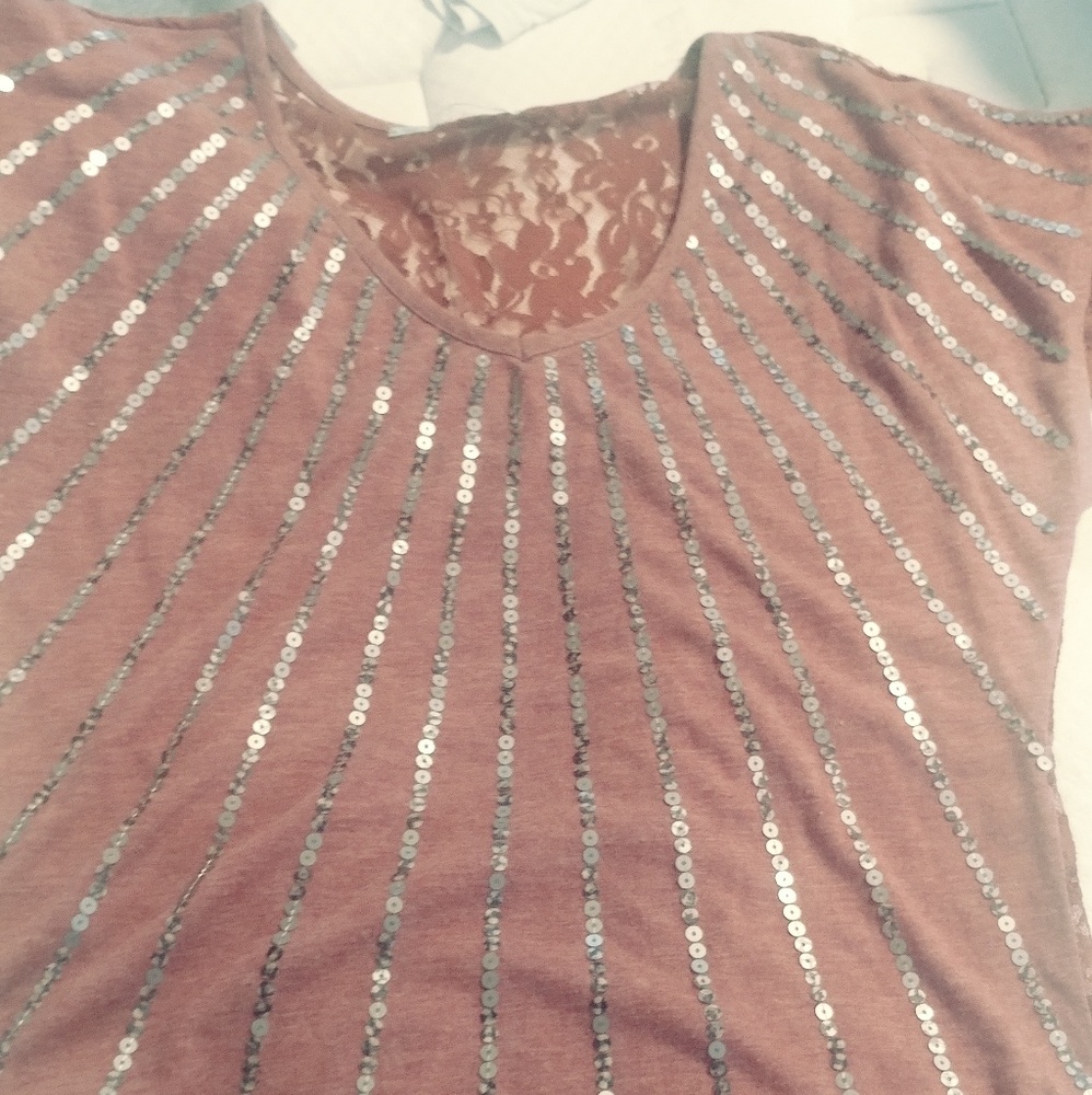 Burt orange sequin blouse